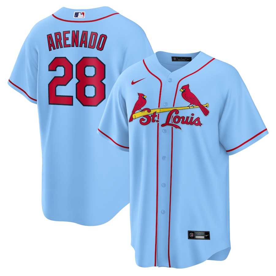 Cardinals 28 Nolan Arenado Light Blue Nike Cool Base Jersey Dzhi,We sell and wholesale Cardinals 28 Nolan Arenado Light Blue Nike Cool Base Jersey Dzhi on line form chian!